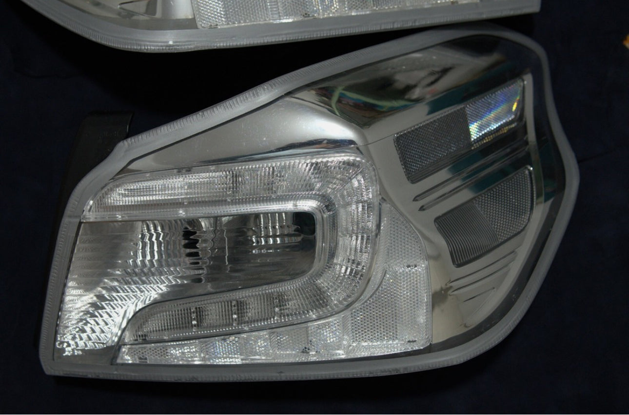 NTXGlow clear tail light lenses for 2015-2021 Subaru WRX and STI, lens-only set showing sleek, transparent design.