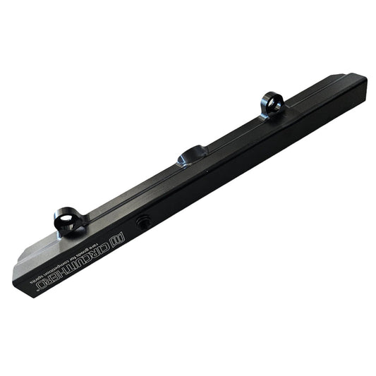 Circuit Hero aluminum fuel rail for Honda K-Series, black color, part of the Circuit Hero fuel system, shown in the image.