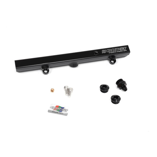 Black Circuit Hero aluminum fuel rail for Honda K-Series engines, part of the Circuit Hero fuel system.