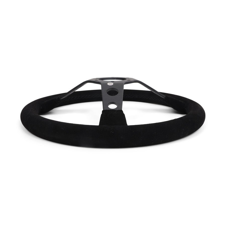 Circuit Hero 3-Spoke Suede Steering Wheel - 345mm, 70mm Dish