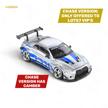 Blue Nissan Demon King Auto GTR35 RR diecast model with Blueberry livery, 1:64 scale, from Lot57Supplies Diecast Shop.
