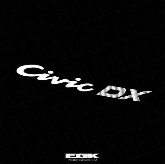Civic DX Rear Badge Decal for 92-95 Honda Civic EG - Evergreen Kings