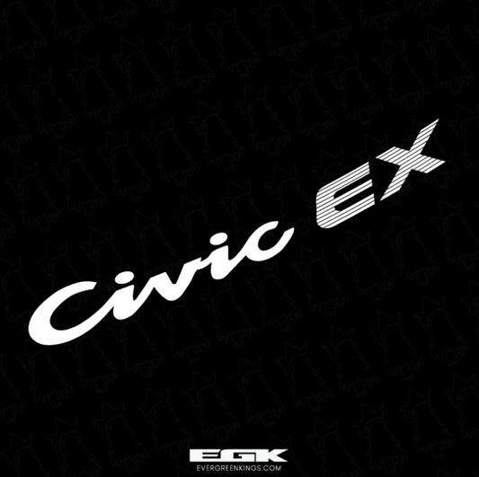 Civic EX rear badge decal for 1992–1995 Civic EG by Evergreen Kings