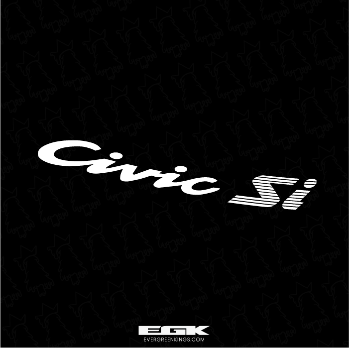 Honda Civic EG rear badge decal with SI logo in black, designed for 92-95 Honda Civic EG models by Evergreen Kings