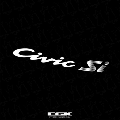 Honda Civic EG rear badge decal with SI logo in black, designed for 92-95 Honda Civic EG models by Evergreen Kings