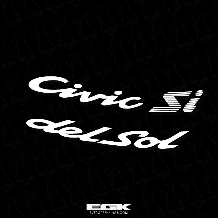 Honda Del Sol Civic Si Rear Badge Decal - OEM Style Replacement - Evergreen Kings