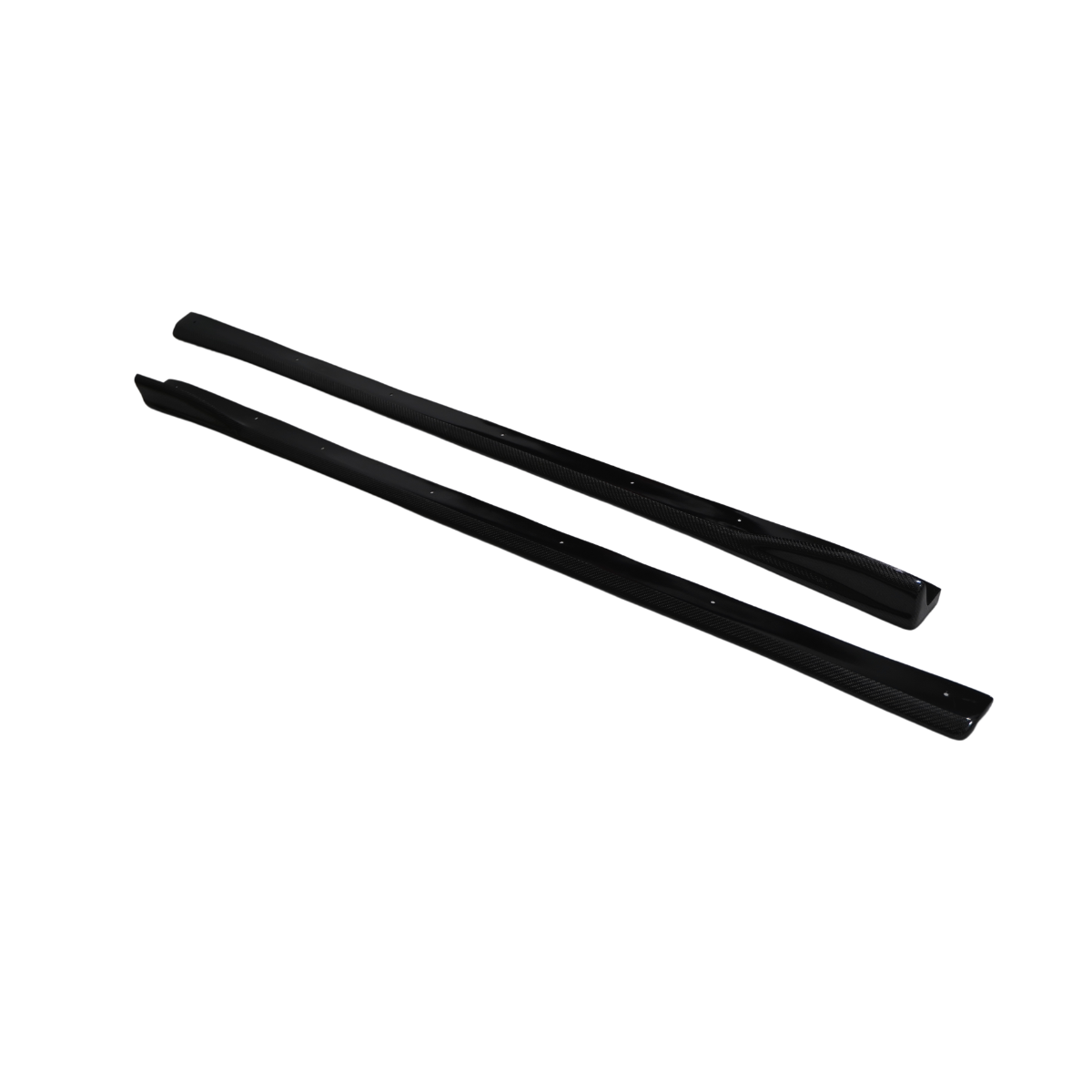 JDMuscle carbon fiber side skirts for 2008-2014 Subaru WRX/STI with CS style design, showcasing sleek Tanso finish.