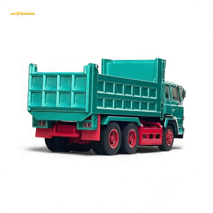 Green Hino Super Dolphin dump truck diecast model in 1:64 scale, detailed miniature vehicle by Lot57Supplies Diecast Shop.