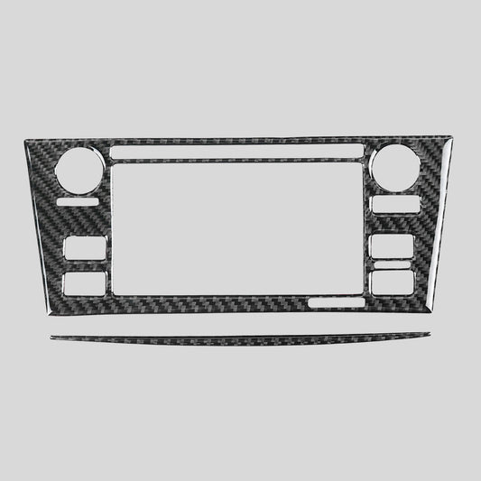 JDMuscle carbon fiber radio and touchscreen trim covers for 2015-2021 Subaru WRX and STI interior trim kit.