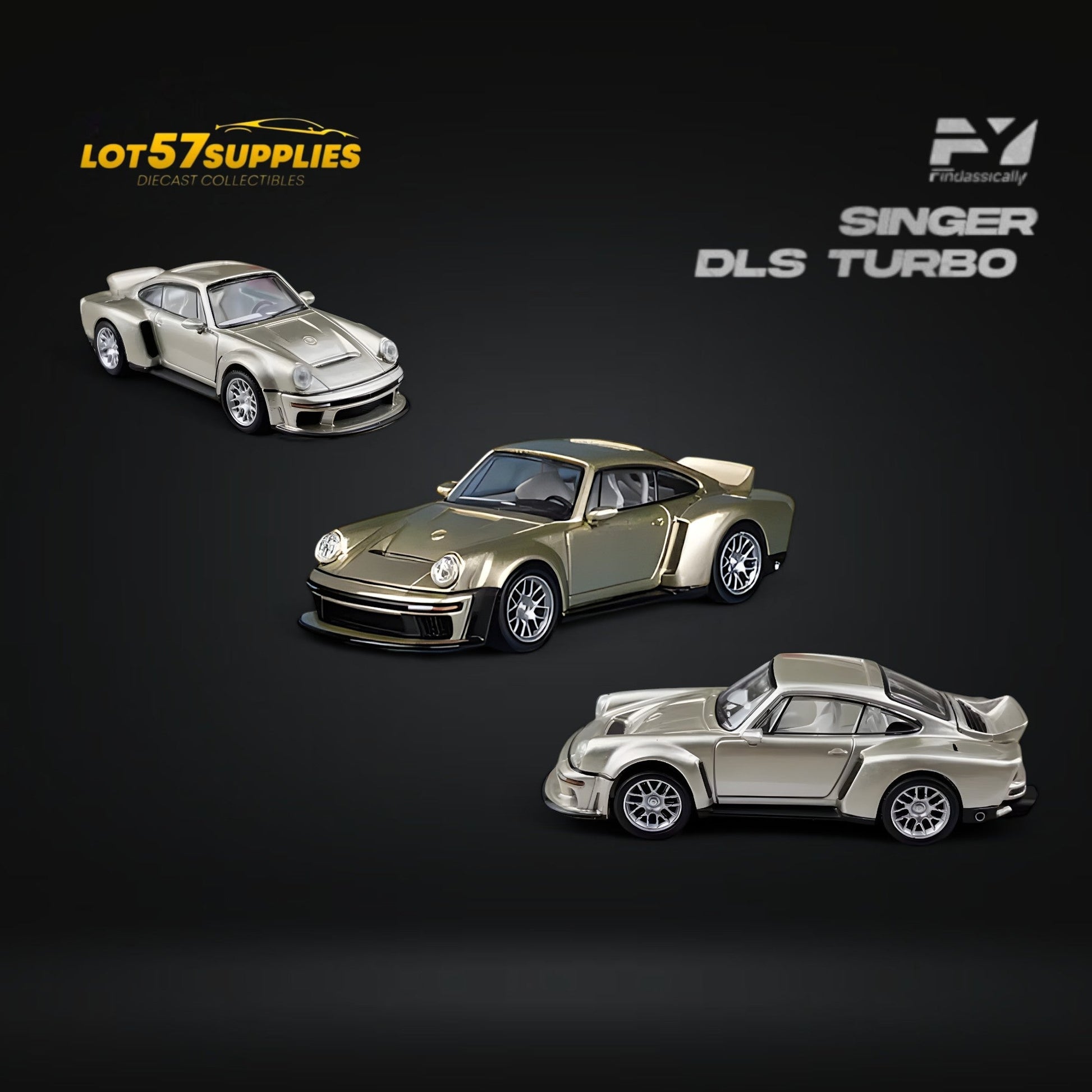 FindClassically Porsche Singer DLS Turbo Gold 1:64 - Evergreen Kings