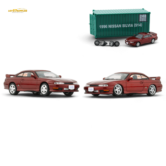 BM Creations Nissan Silvia S14 RED RHD 1:64 - Evergreen Kings