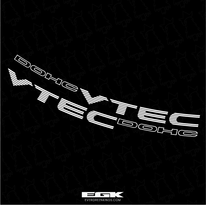 DOHC VTEC Decals - 92-00 Honda Civic JDM OEM - Evergreen Kings