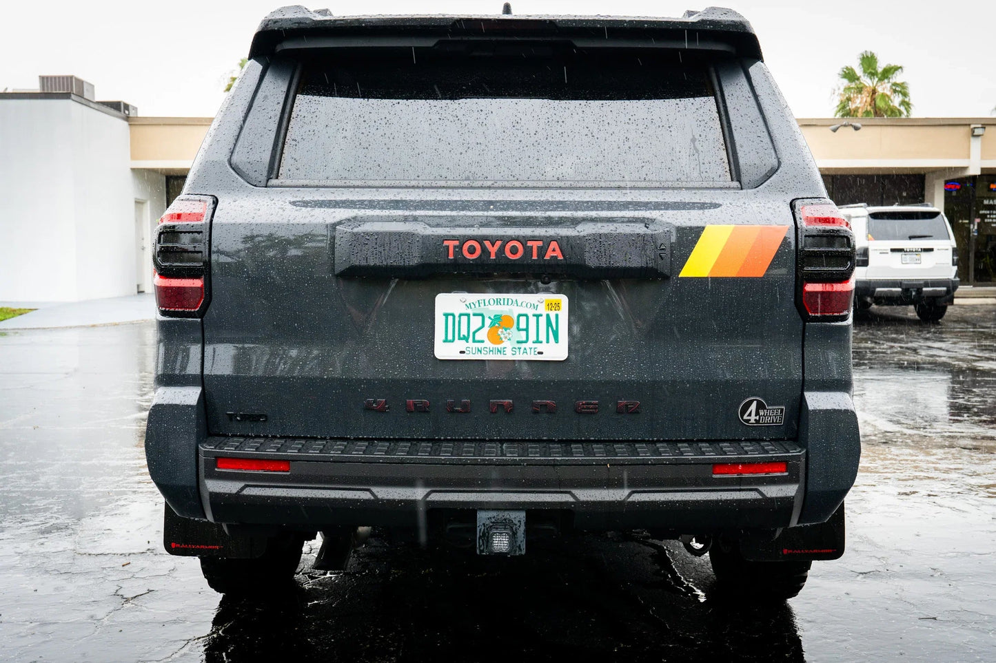 Heritage Retro TRD Style liftgate stripes vinyl decal for 2025+ Toyota 4Runner exterior, featuring bold retro design by StickerFab.