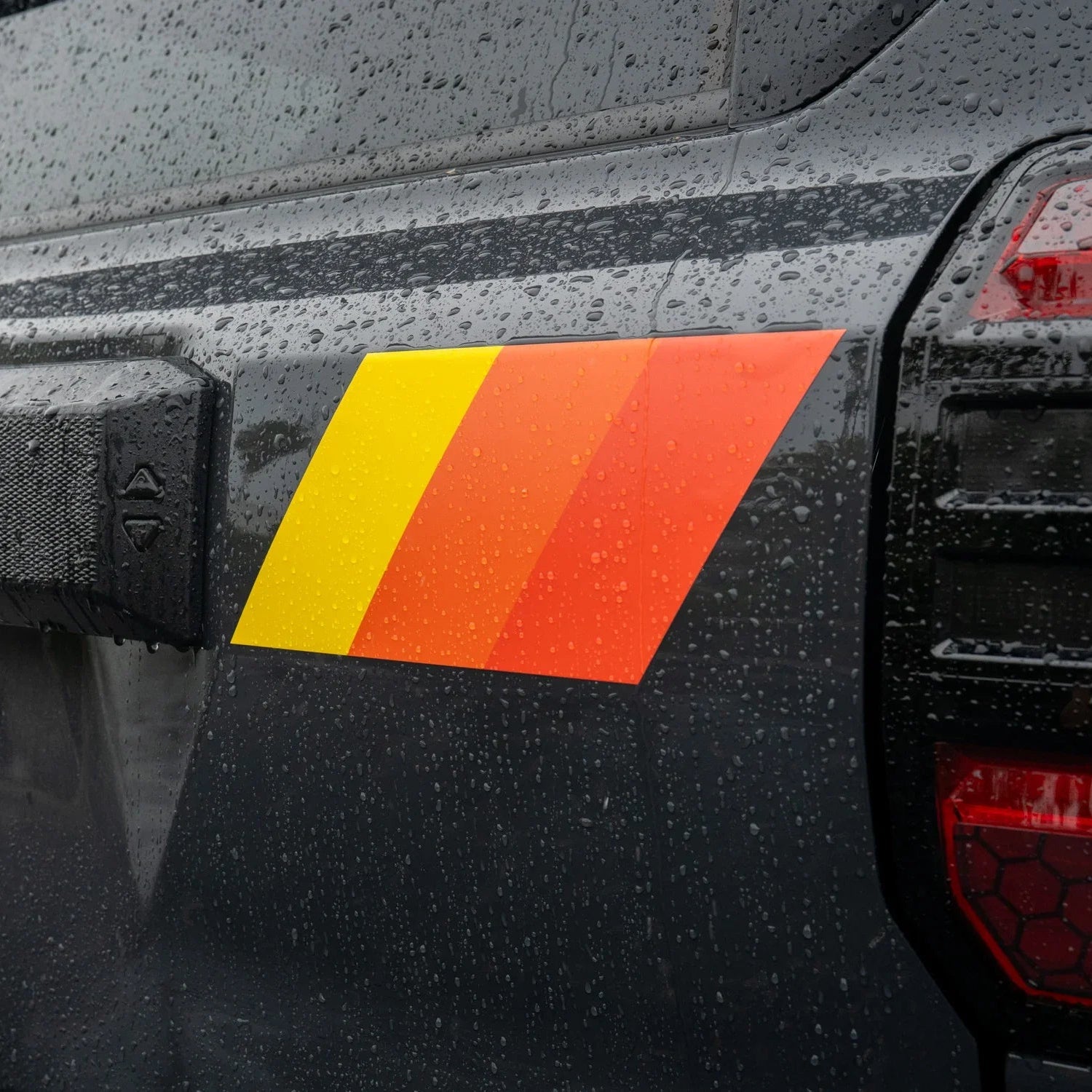 Heritage Retro TRD Style liftgate stripes vinyl decal for 2025+ Toyota 4Runner exterior, featuring bold retro design.