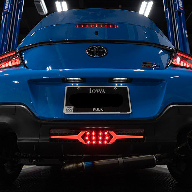OLM V1 rear fog light in clear, black, and white for 2022+ Subaru BRZ and Toyota GR86