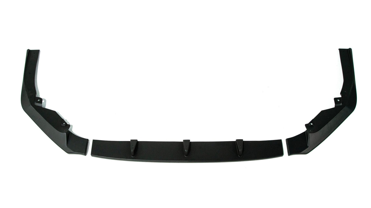 OLM RD1 Style 3-piece matte black ABS front lip for 2022+ Subaru WRX, designed to enhance vehicle aerodynamics and style