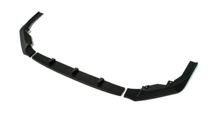 OLM RD1 Style 3-piece matte black ABS front lip for 2022+ Subaru WRX, shown on a car's front bumper.