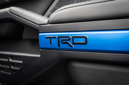 Vinyl interior door line overlays for 2025+ Toyota 4Runner by StickerFab, shown installed on vehicle doors.