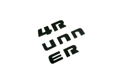4RUNNER dash letters with template for 2025+ Toyota 4Runner interior, vinyl sticker kit by StickerFab displayed on dashboard.