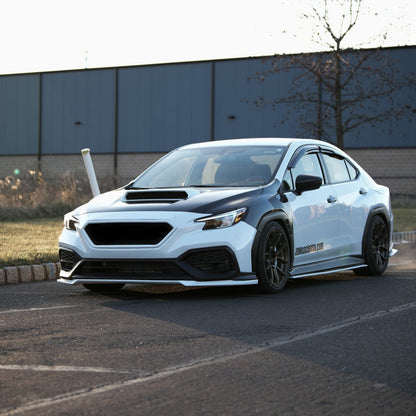 JDMuscle 22-25 WRX CS Style V1 front bumper grille in paint-matched and gloss black finish, showing the sleek automotive grille design.