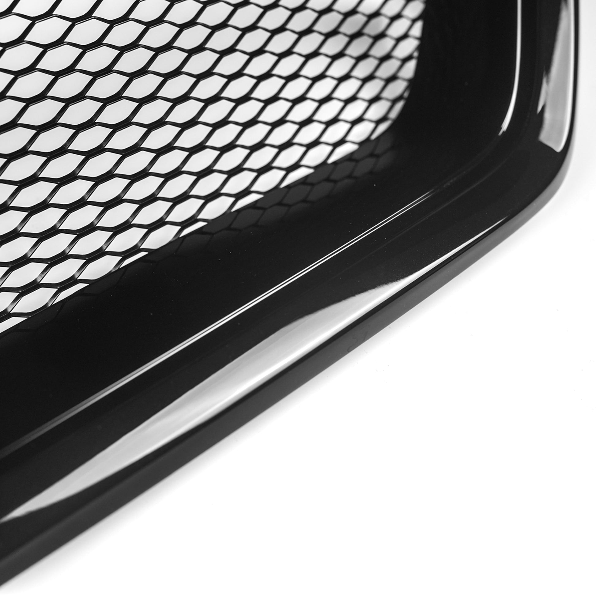 JDMuscle CS Style V2 front bumper grille for 2018-2021 Subaru WRX/STI, paint-matched and gloss black finish, showcasing intricate design.