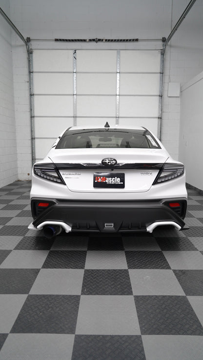 JDMuscle Doragon LED tail lights installed on a 2022-2025 Subaru WRX, showcasing sleek red and clear lens design.