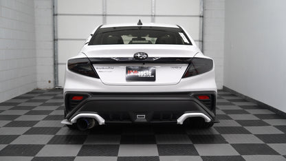 JDMuscle 2022-2025 Subaru WRX Doragon LED tail lights showing sleek design and vibrant red and clear lenses.