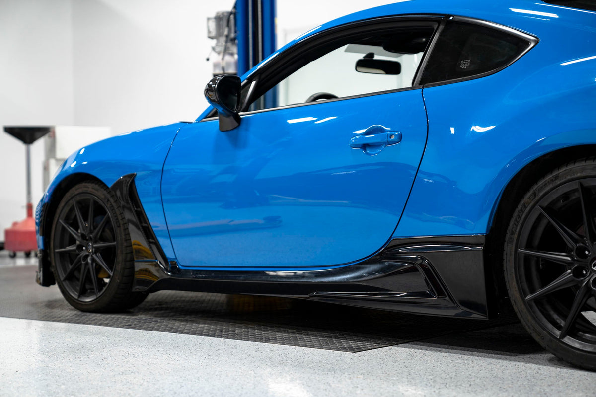 OLM TR Style unpainted side skirts for 2022+ Toyota GR86 and Subaru BRZ
