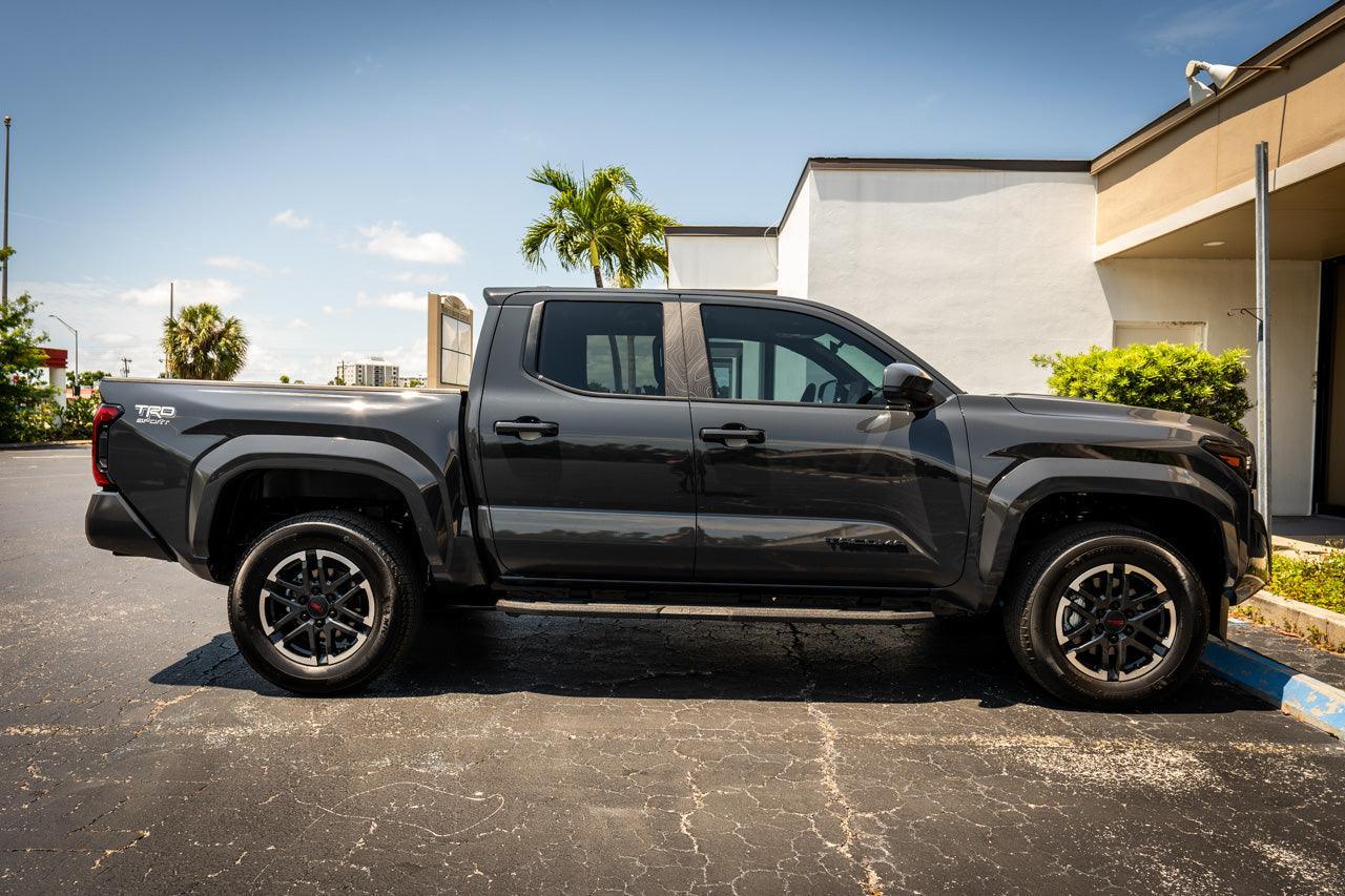 DIY Window Tint Kit for 2024+ Toyota Tacoma Double Cab, exterior vinyl film with tinting tools and instructions, StickerFab brand