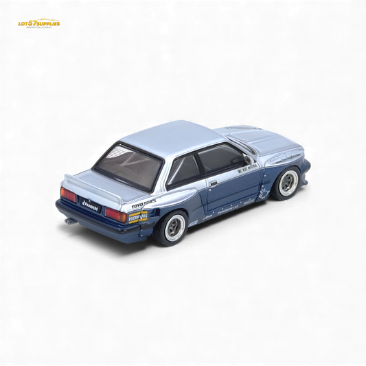 (Pre-Order) INNO64 Pandem E30 M3 Silver/Blue 1:64 - Evergreen Kings