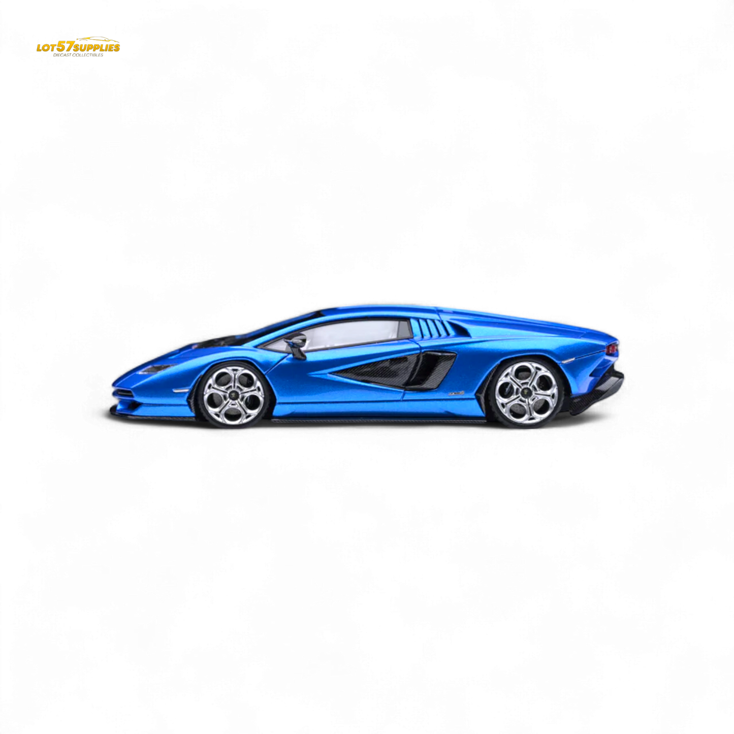Dark blue Lamborghini Countach LPI 800-4 diecast model by Fuelme, 1:64 scale, detailed collectible car on a white background