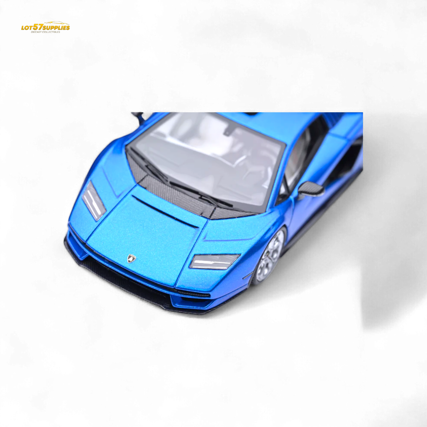 Dark blue Lamborghini Countach LPI 800-4 diecast model by Fuelme, 1:64 scale, detailed collectible car.