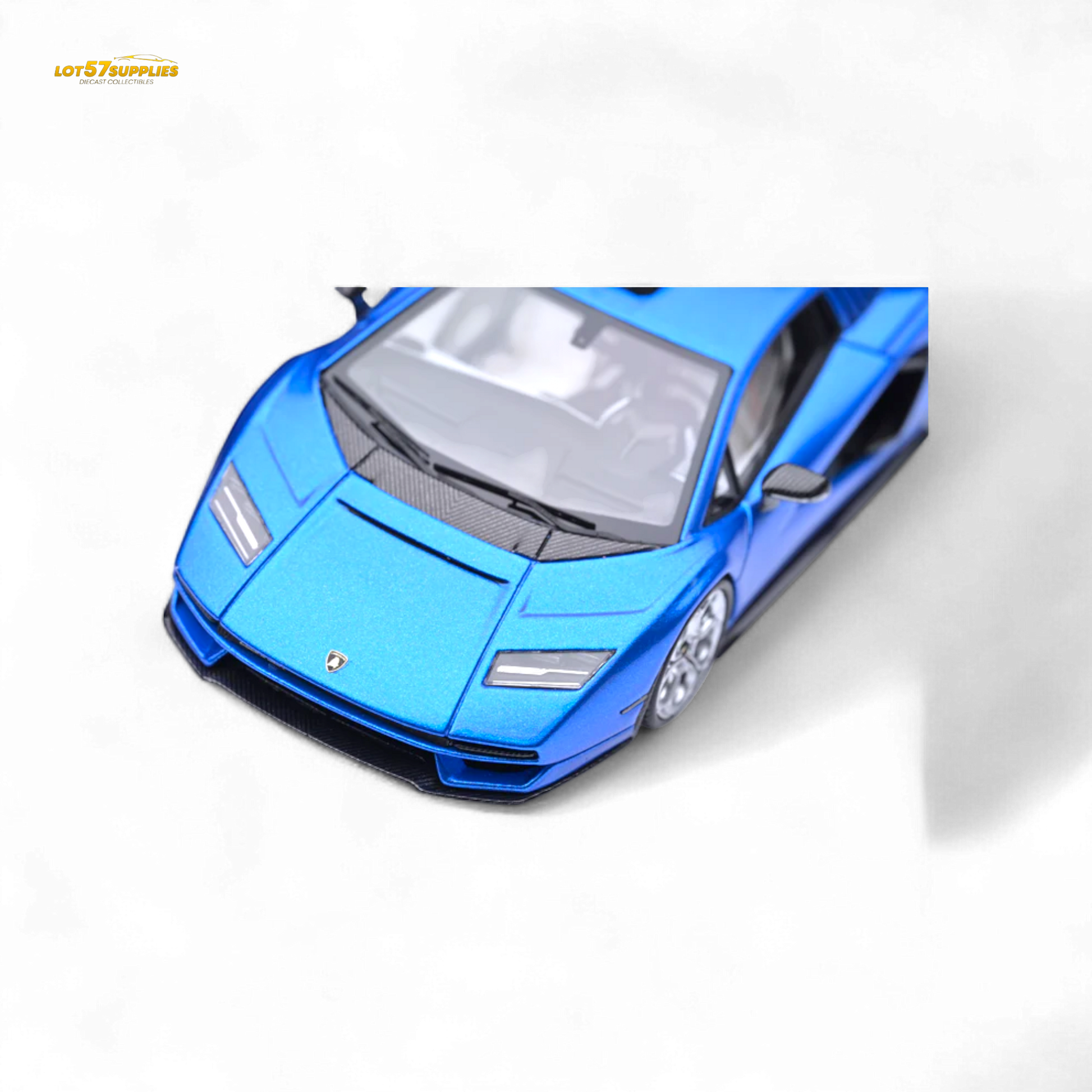 Dark blue Lamborghini Countach LPI 800-4 diecast model by Fuelme, 1:64 scale, detailed collectible car.