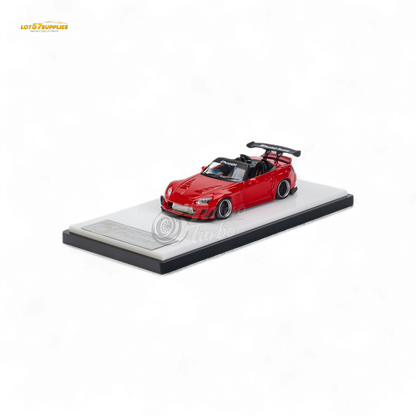 Red Honda S2000 Microturbo diecast model by Pandem Rocket Bunny, detailed 1:64 scale car from Lot57Supplies Diecast Shop.