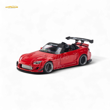 Red Honda S2000 diecast model by Pandem Rocket Bunny, 1:64 scale, detailed miniature car from Lot57Supplies Diecast Shop.
