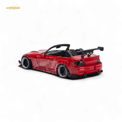 Red Honda S2000 Microturbo diecast model by Pandem Rocket Bunny, detailed 1:64 scale car from Lot57Supplies Diecast Shop.