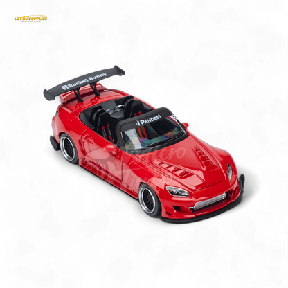 Red Honda S2000 Microturbo diecast model by Pandem Rocket Bunny, detailed 1:64 scale car, from Lot57Supplies Diecast Shop.