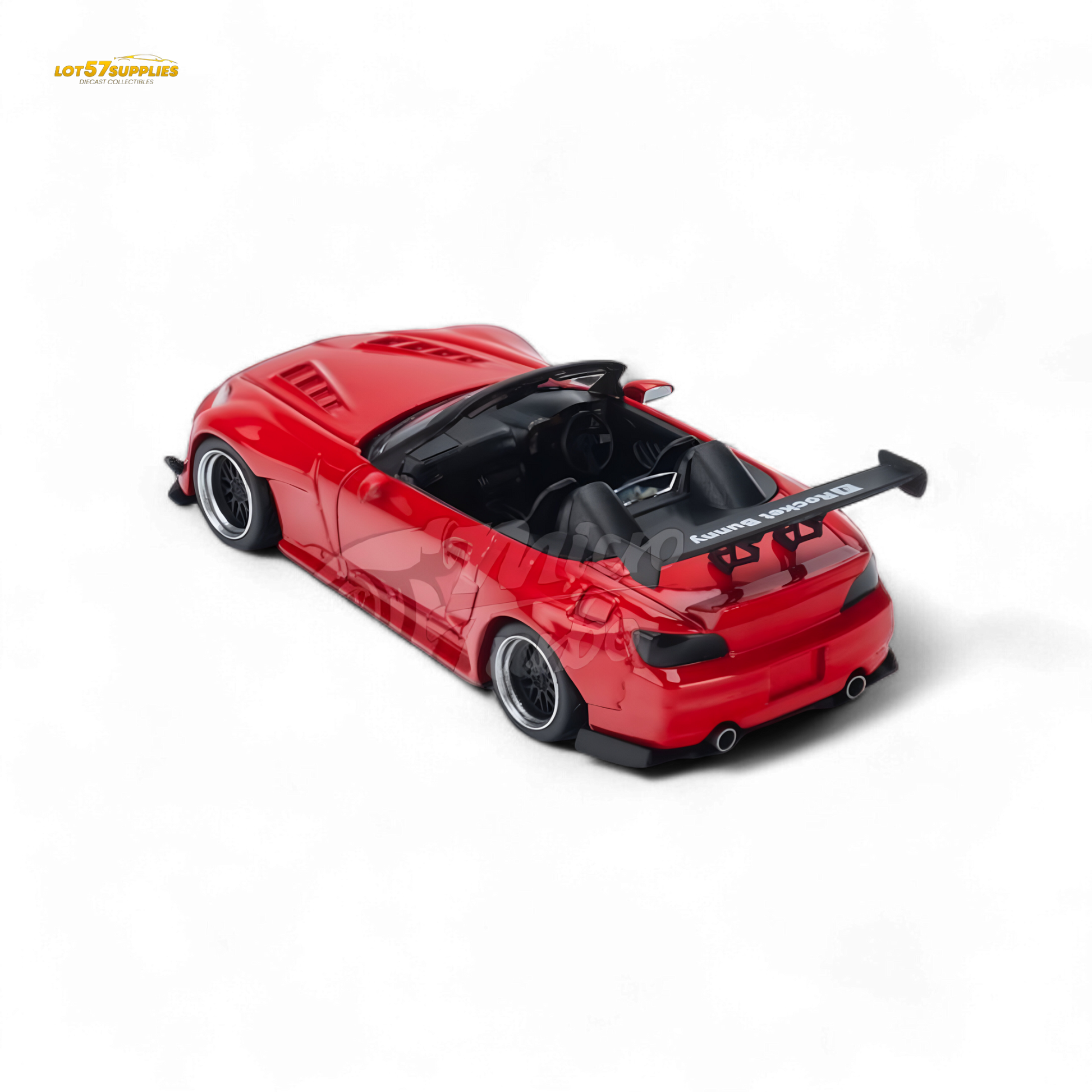 Red Honda S2000 diecast model by Pandem Rocket Bunny in 1:64 scale, detailed miniature from Lot57Supplies Diecast Shop.