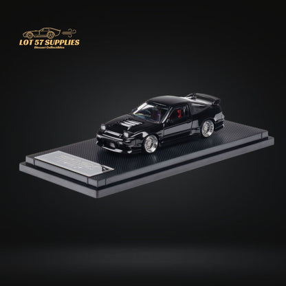 MicroTurbo 180SX Type X Metallic Black 1:64 - Evergreen Kings