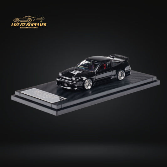 MicroTurbo 180SX Type X Metallic Black 1:64 - Evergreen Kings