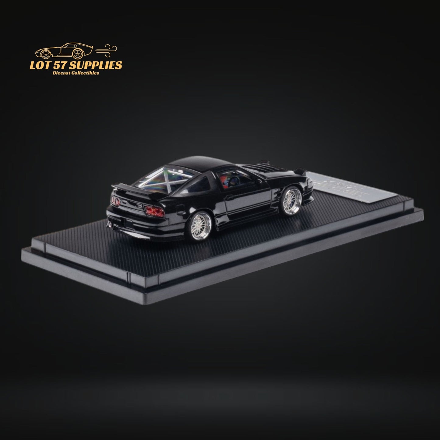 MicroTurbo 180SX Type X Metallic Black 1:64 - Evergreen Kings