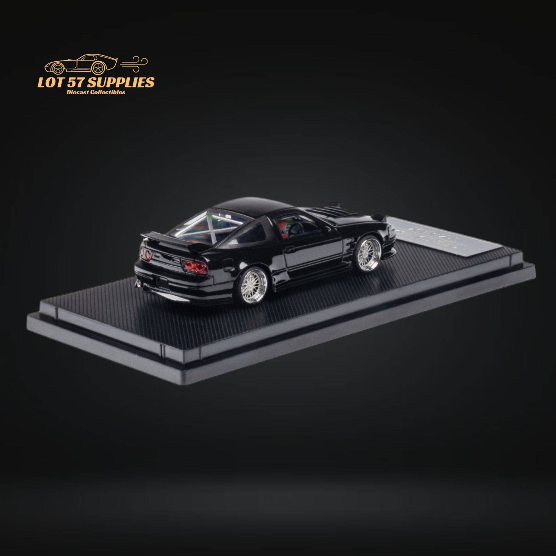 MicroTurbo 180SX Type X Metallic Black 1:64 - Evergreen Kings