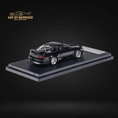 MicroTurbo 180SX Type X Metallic Black 1:64 - Evergreen Kings