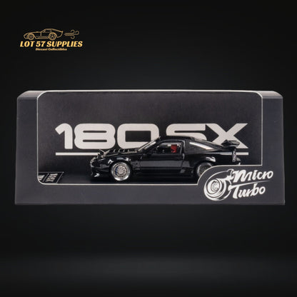 MicroTurbo 180SX Type X Metallic Black 1:64 - Evergreen Kings