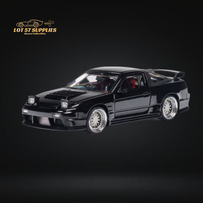 MicroTurbo 180SX Type X Metallic Black 1:64 - Evergreen Kings