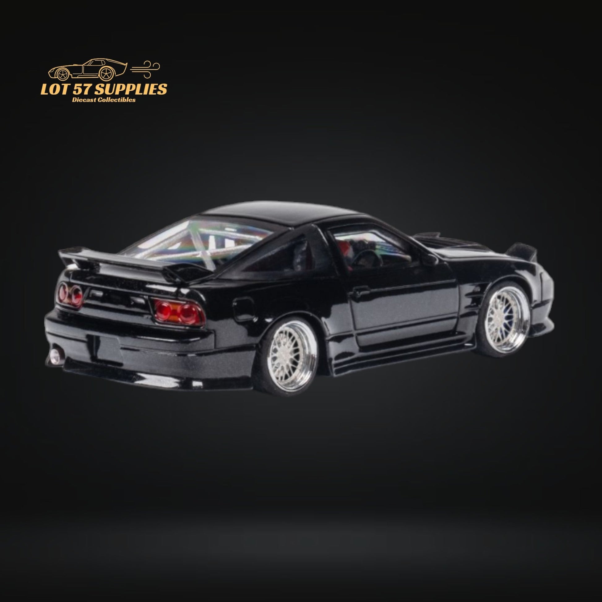 MicroTurbo 180SX Type X Metallic Black 1:64 - Evergreen Kings