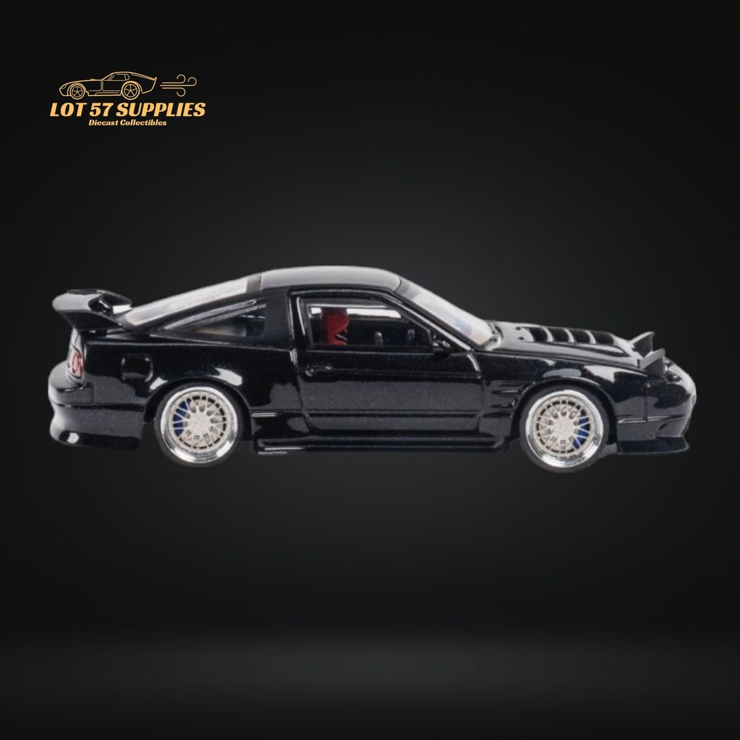 MicroTurbo 180SX Type X Metallic Black 1:64 - Evergreen Kings