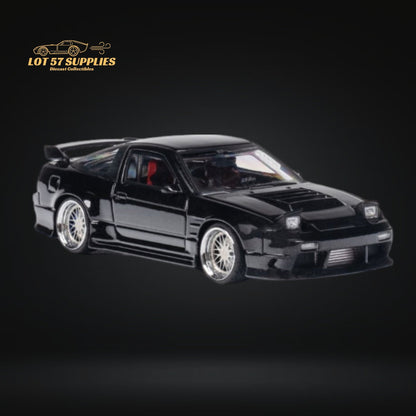MicroTurbo 180SX Type X Metallic Black 1:64 - Evergreen Kings