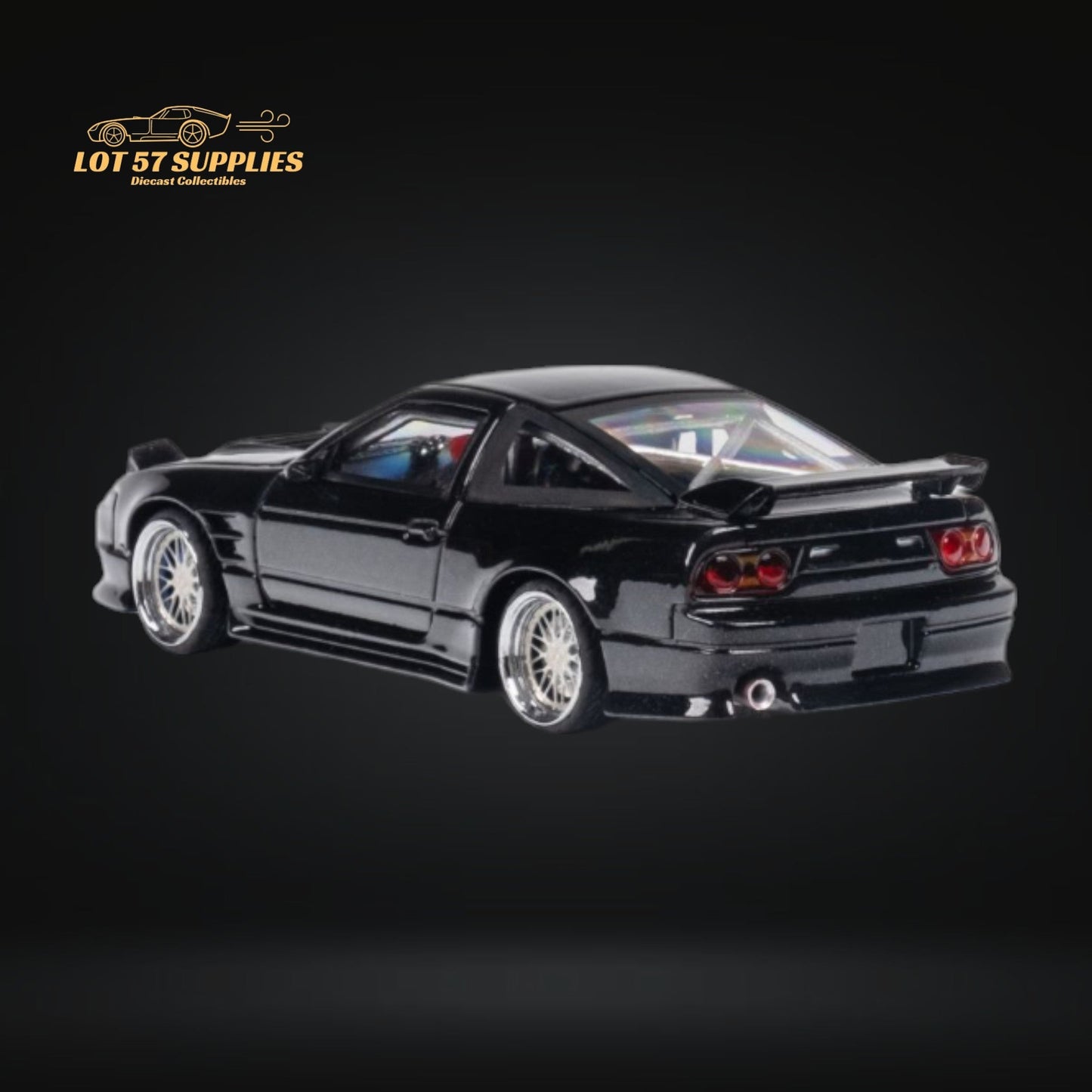 MicroTurbo 180SX Type X Metallic Black 1:64 - Evergreen Kings
