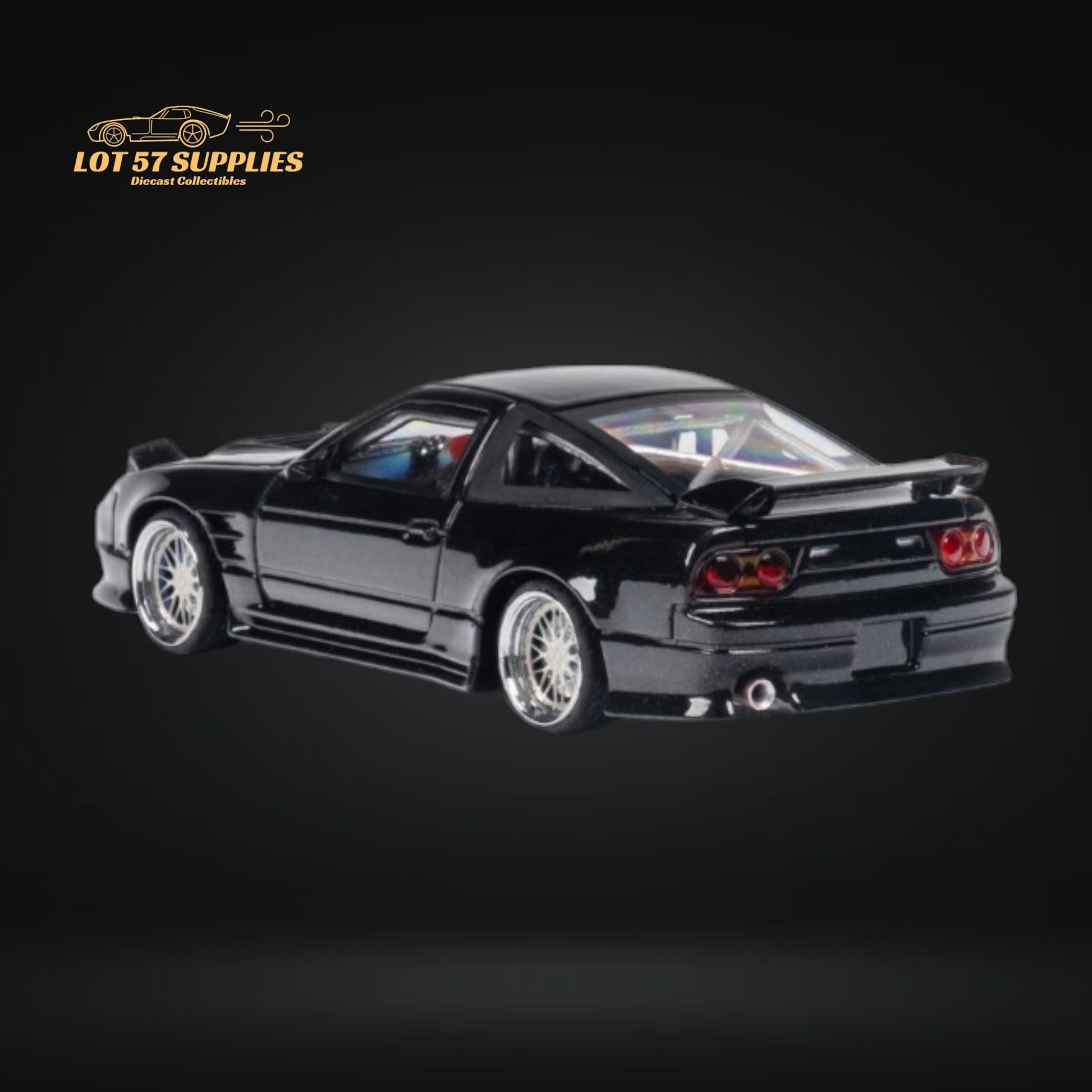 MicroTurbo 180SX Type X Metallic Black 1:64 - Evergreen Kings